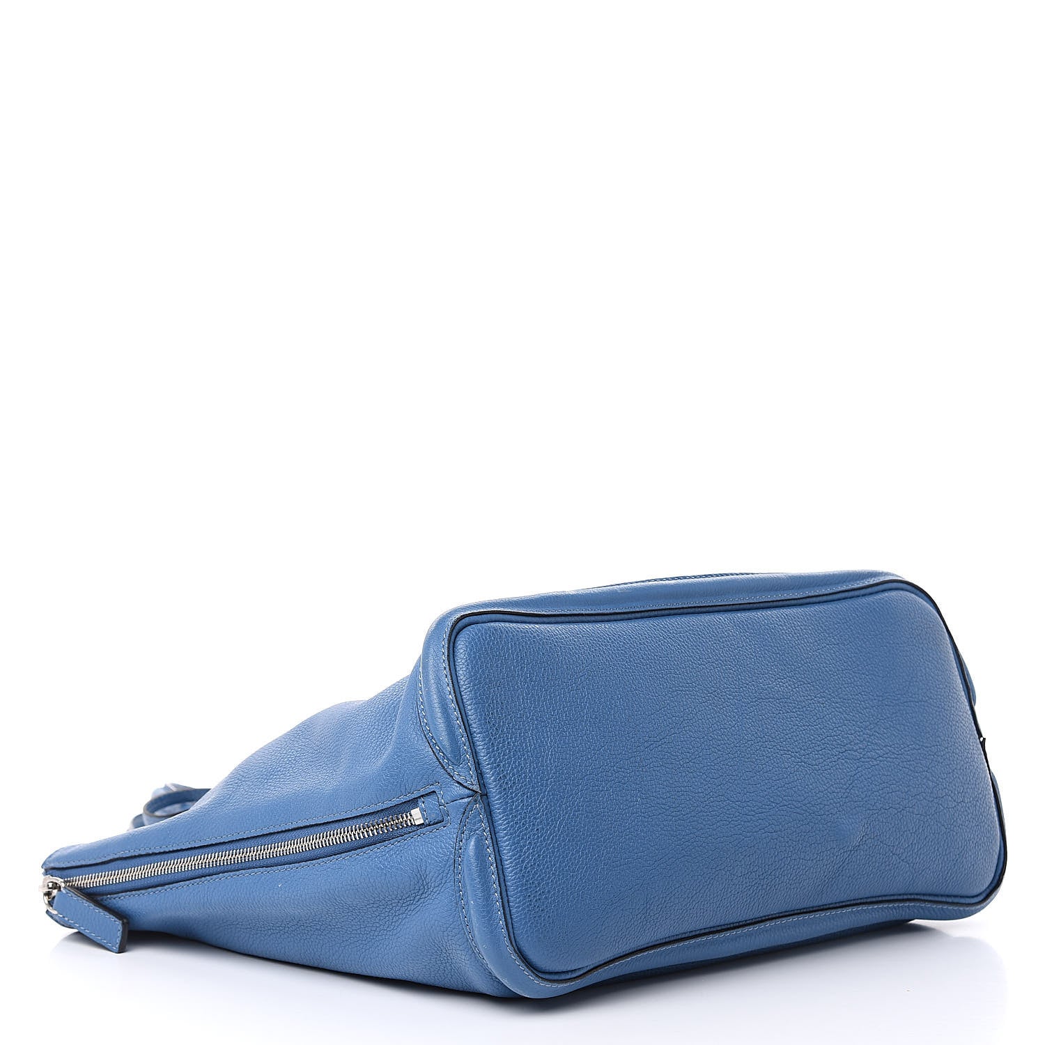 Alexander McQueen Pebbled Calfskin Skull Padlock Tote Blue 4 of 18