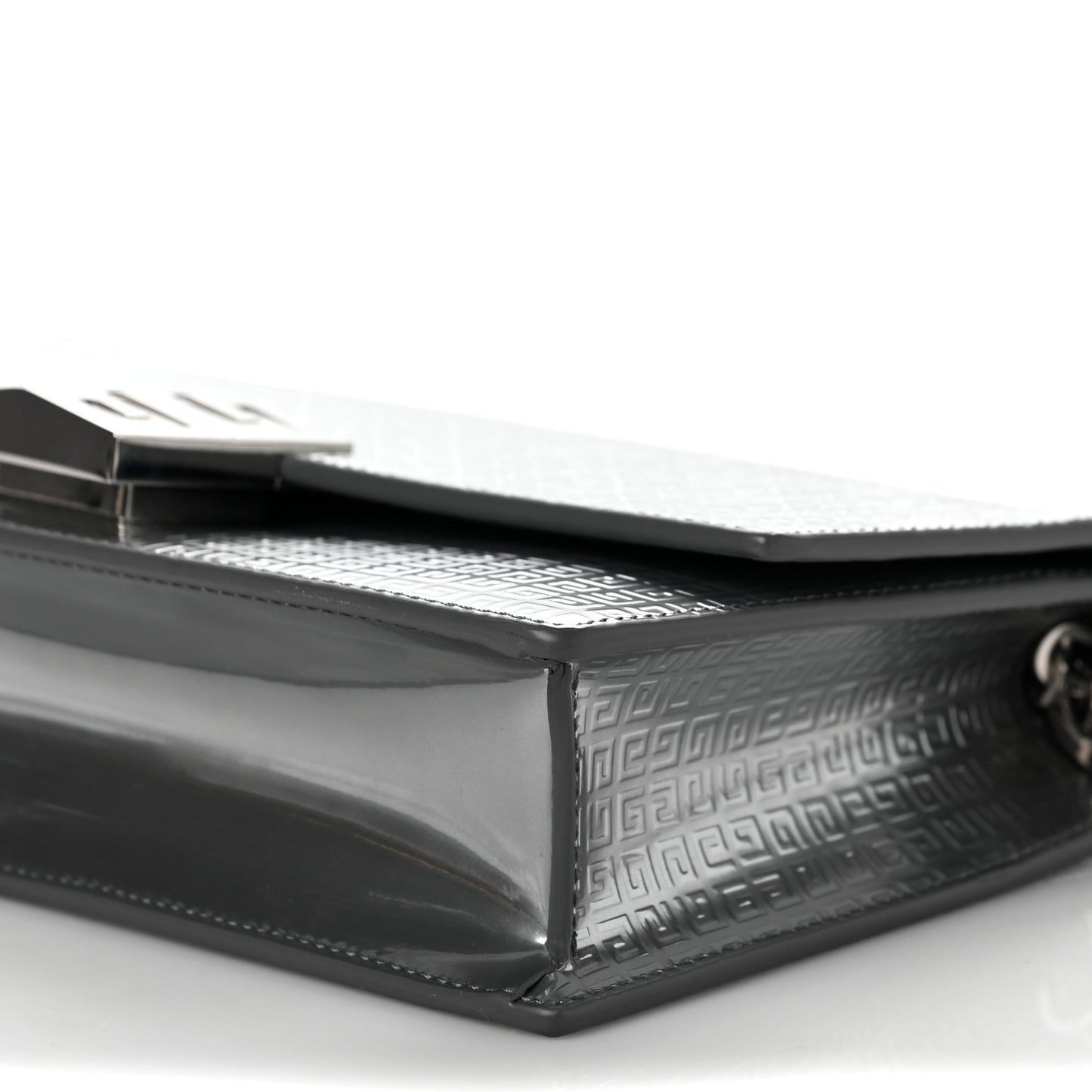 Metallic Calfskin 4G Embossed Small 4G Crossbody Silver