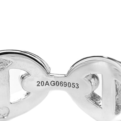 Hermes Sterling Silver PM Chaine d'Ancre Enchainee Band Ring 53 6.5 7 of 8