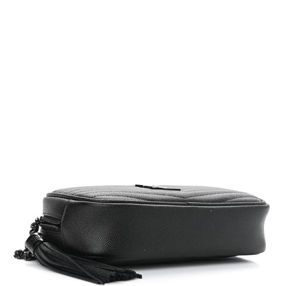 Saint Laurent Grain De Poudre Matelasse Monogram Mini Lou Camera Bag Black 3 of 9