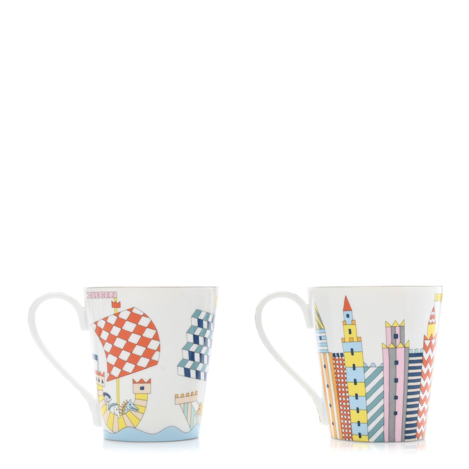 Hermes Porcelain Epopee Mug Set of 2 1 of 10