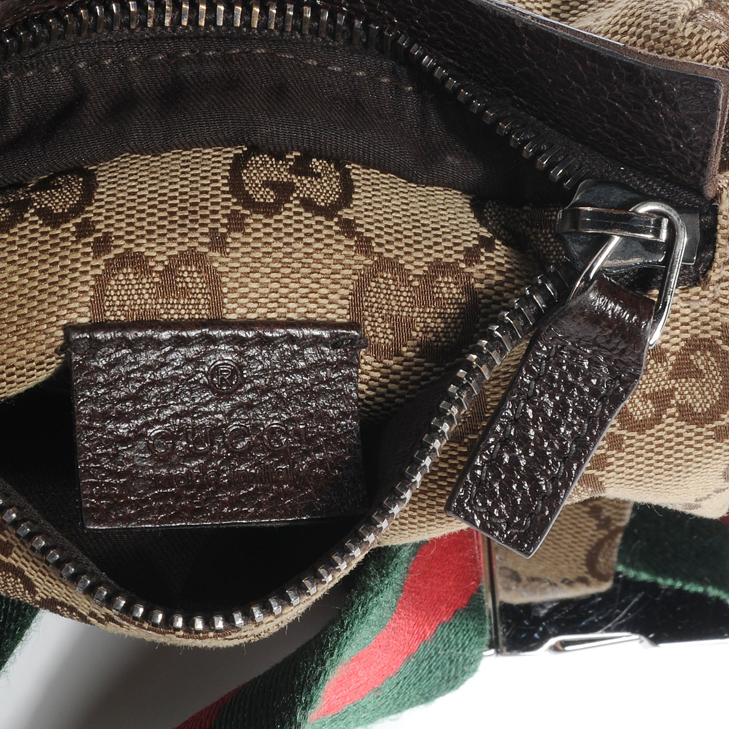 Gucci GG Monogram Web Double Pocket Belt Bag Ebony 6 of 9