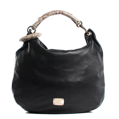 Jimmy Choo Nappa Snakeskin Trim Sky Hobo Black 1 of 9