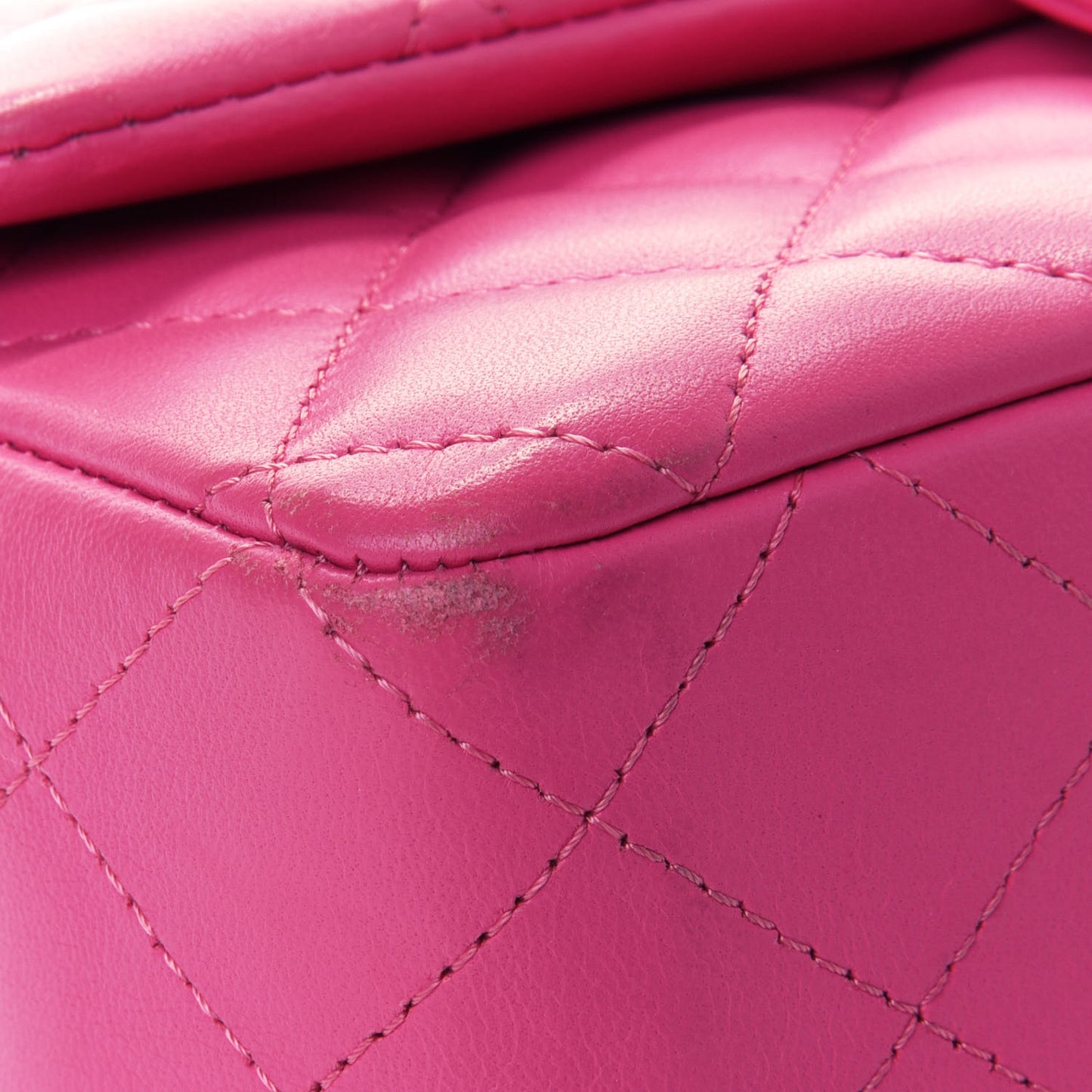 Lambskin Quilted Mini Rectangular Flap Pink