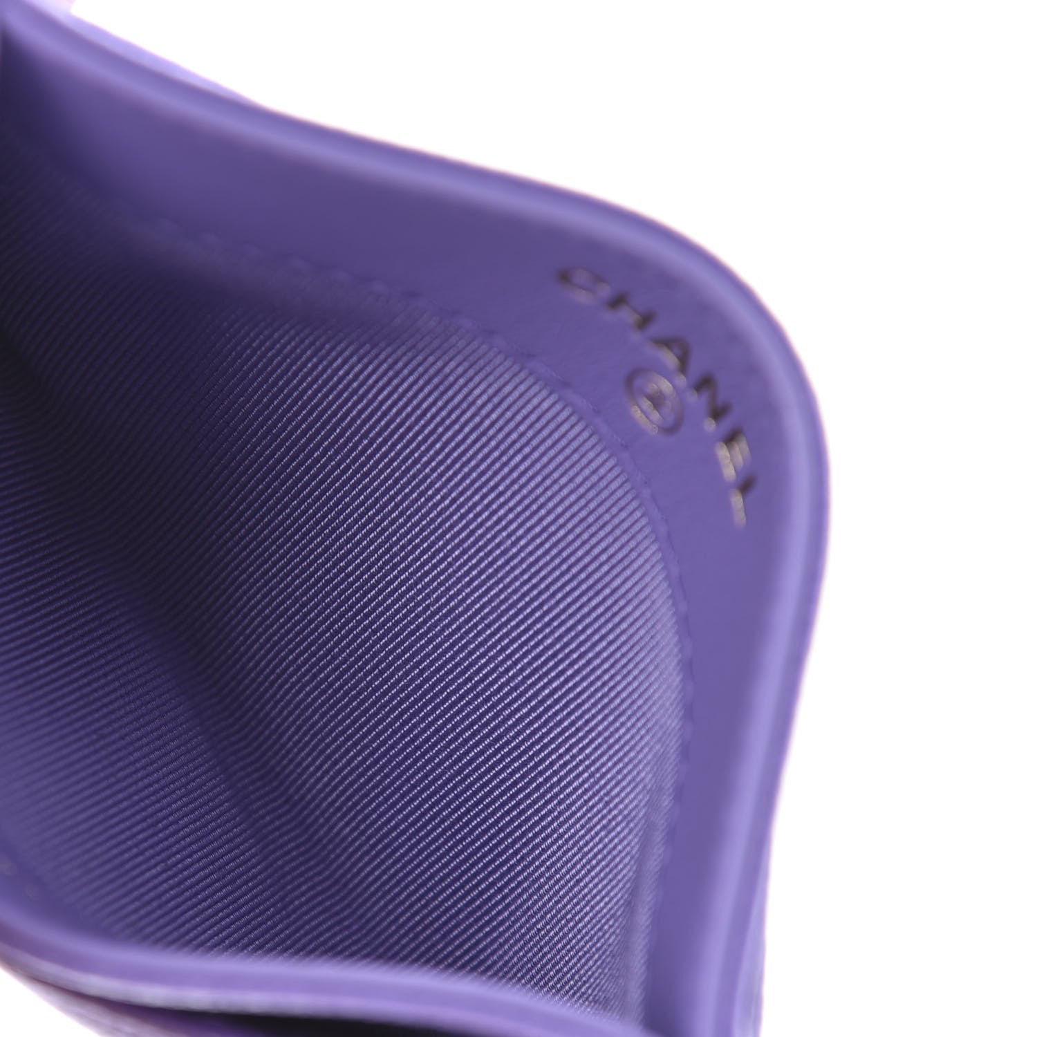 Chanel Caviar Quilted Card Holder Purple 6 of 10