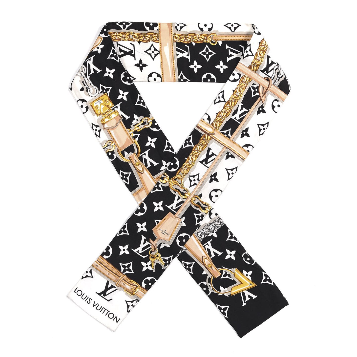 Silk Monogram Confidential Bandeau Black