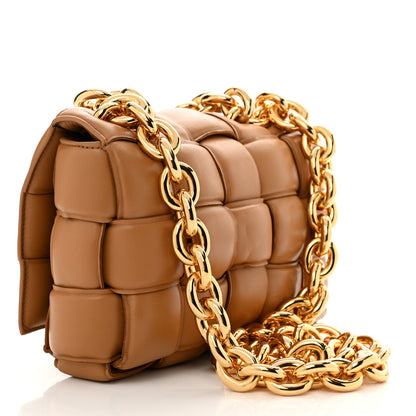 Bottega Veneta Lambskin Maxi Intreccio Padded Chain Cassette Crossbody Bag Caramel 3 of 11