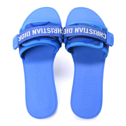 Christian Dior Technical Stretch Fabric Camouflage Dio(r)evolution Slide Sandals 35 Blue Fluo 2 of 10
