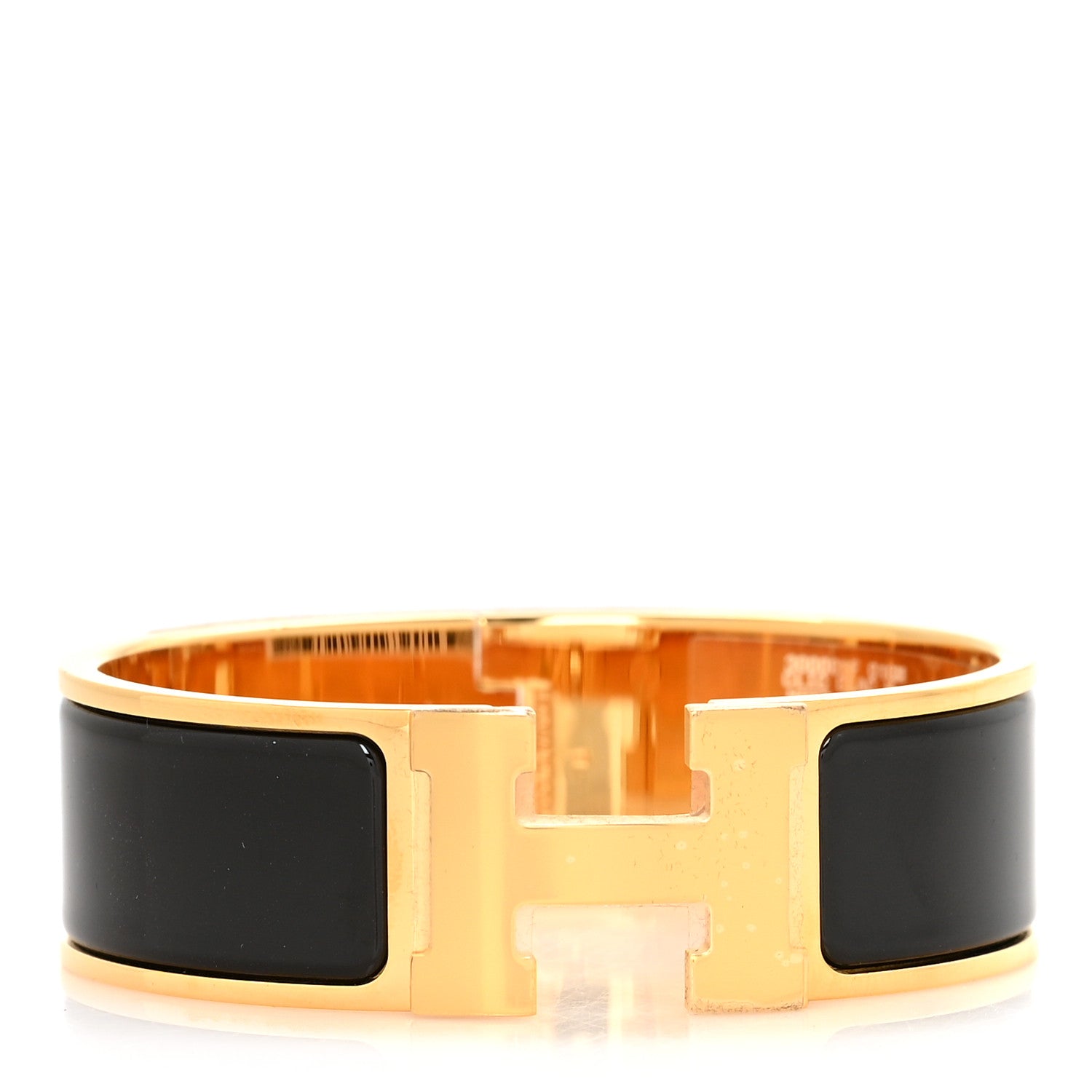 Hermes Enamel Wide Clic Clac H Bracelet GM Black 1 of 5