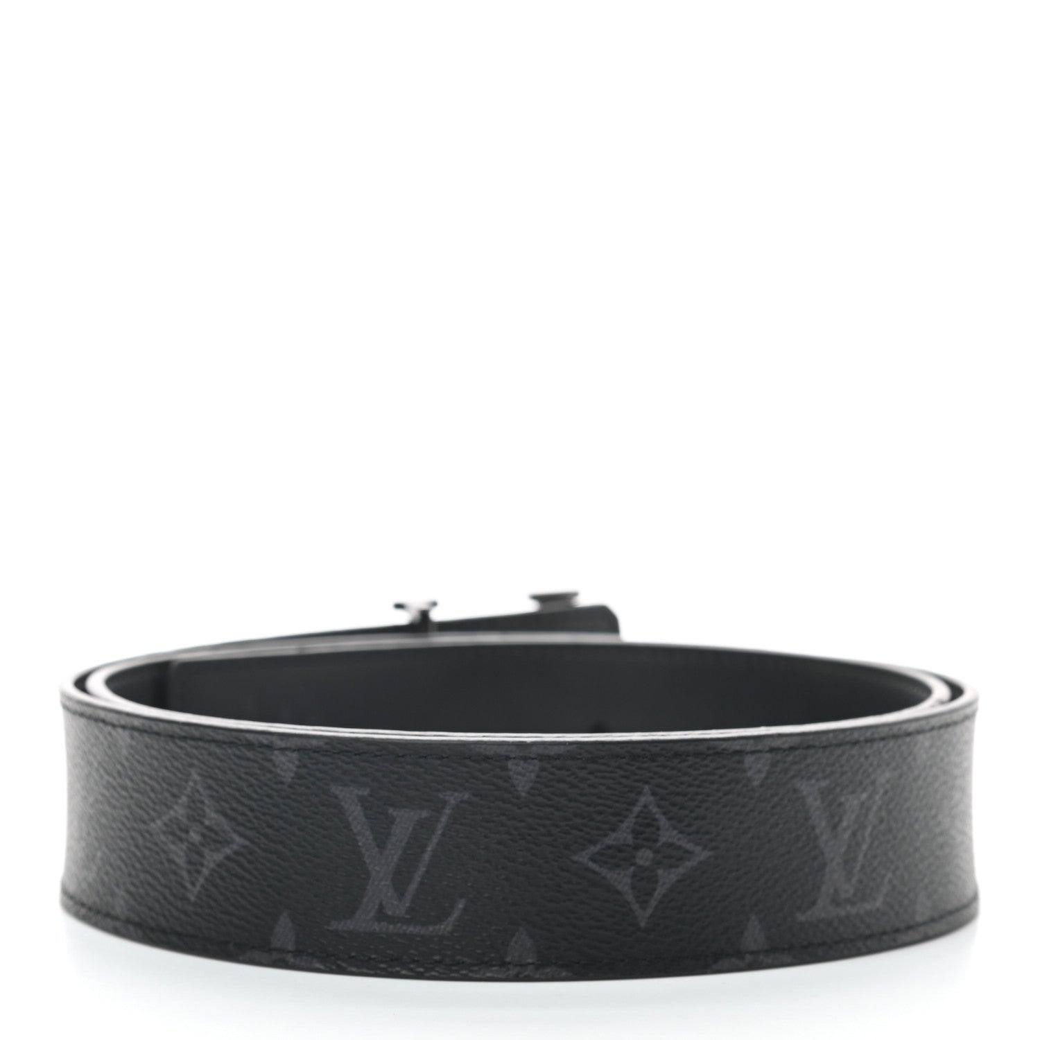 Louis Vuitton Monogram Eclipse Taigarama 40mm LV Initiales Reversible Belt 95 38 Black 2 of 5