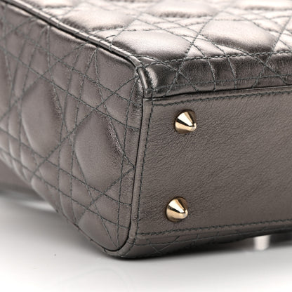 Christian Dior Lambskin Cannage Small My ABCDior Lady Dior Metallic Grey 9 of 20
