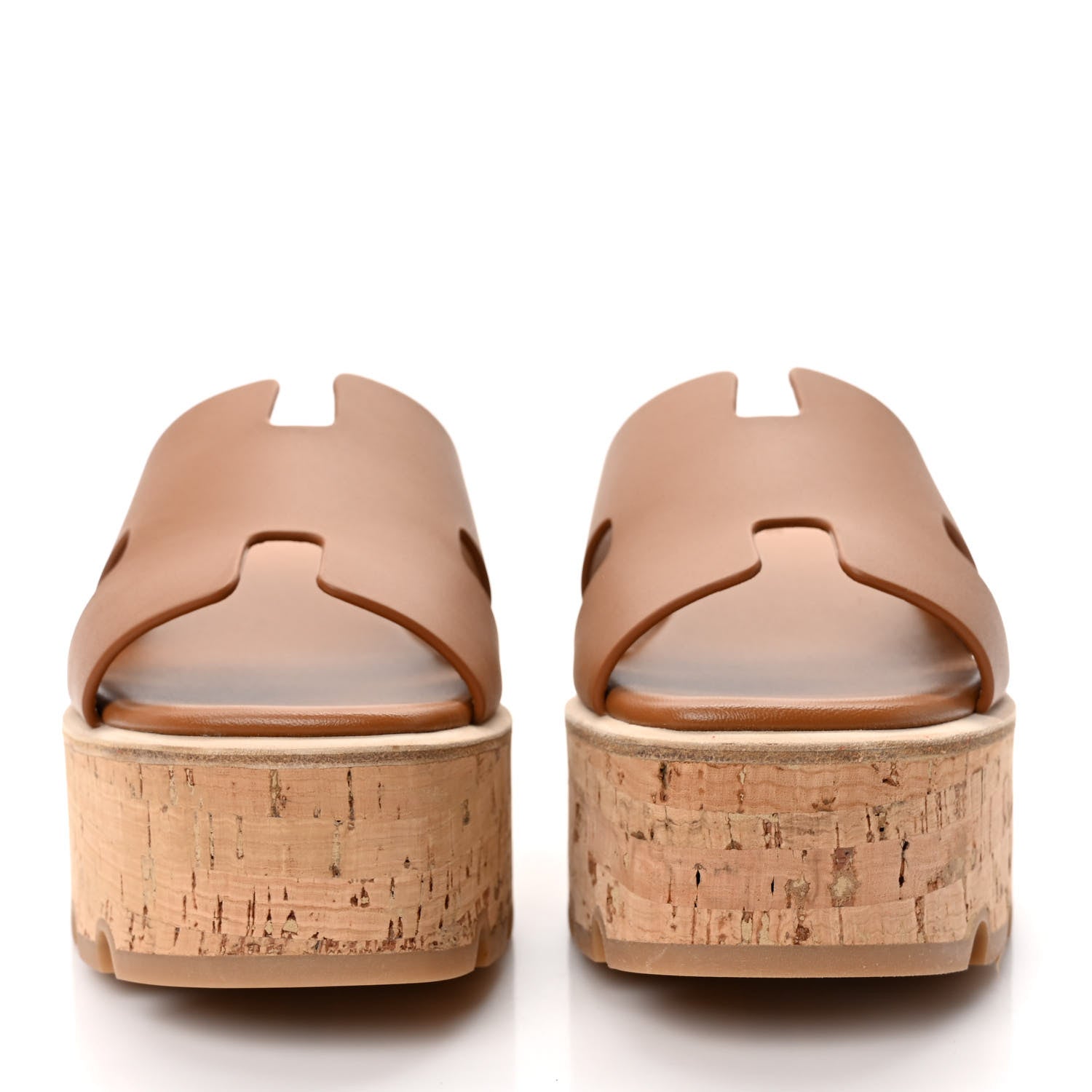 Hermes Calfskin Cork Eze 30 Sandals 36 Marron Glaise 2 of 8