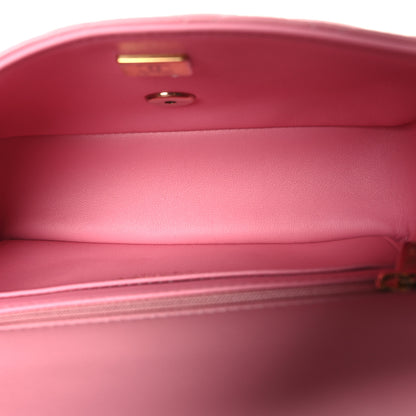 Chanel Lambskin Quilted Mini Top Handle Rectangular Flap Pink 5 of 11