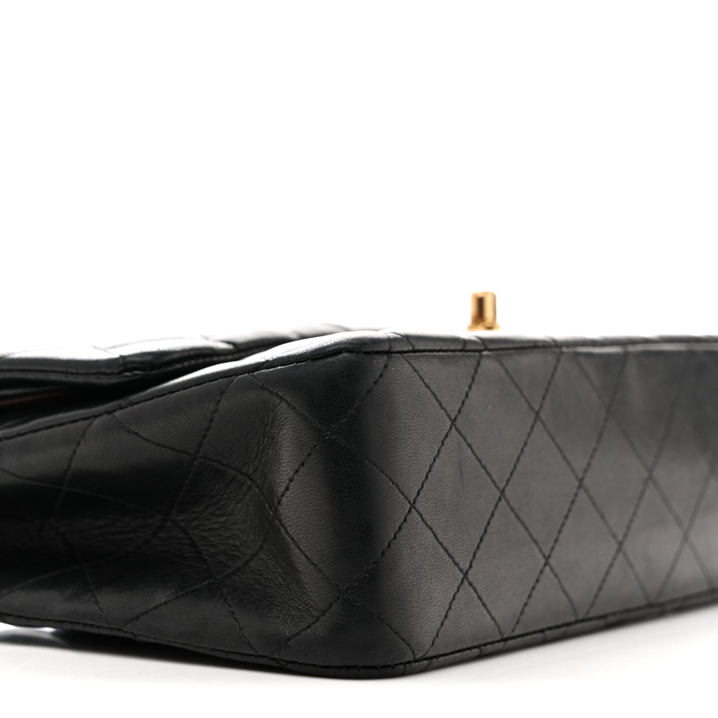 Lambskin Quilted Medium Double Flap Black