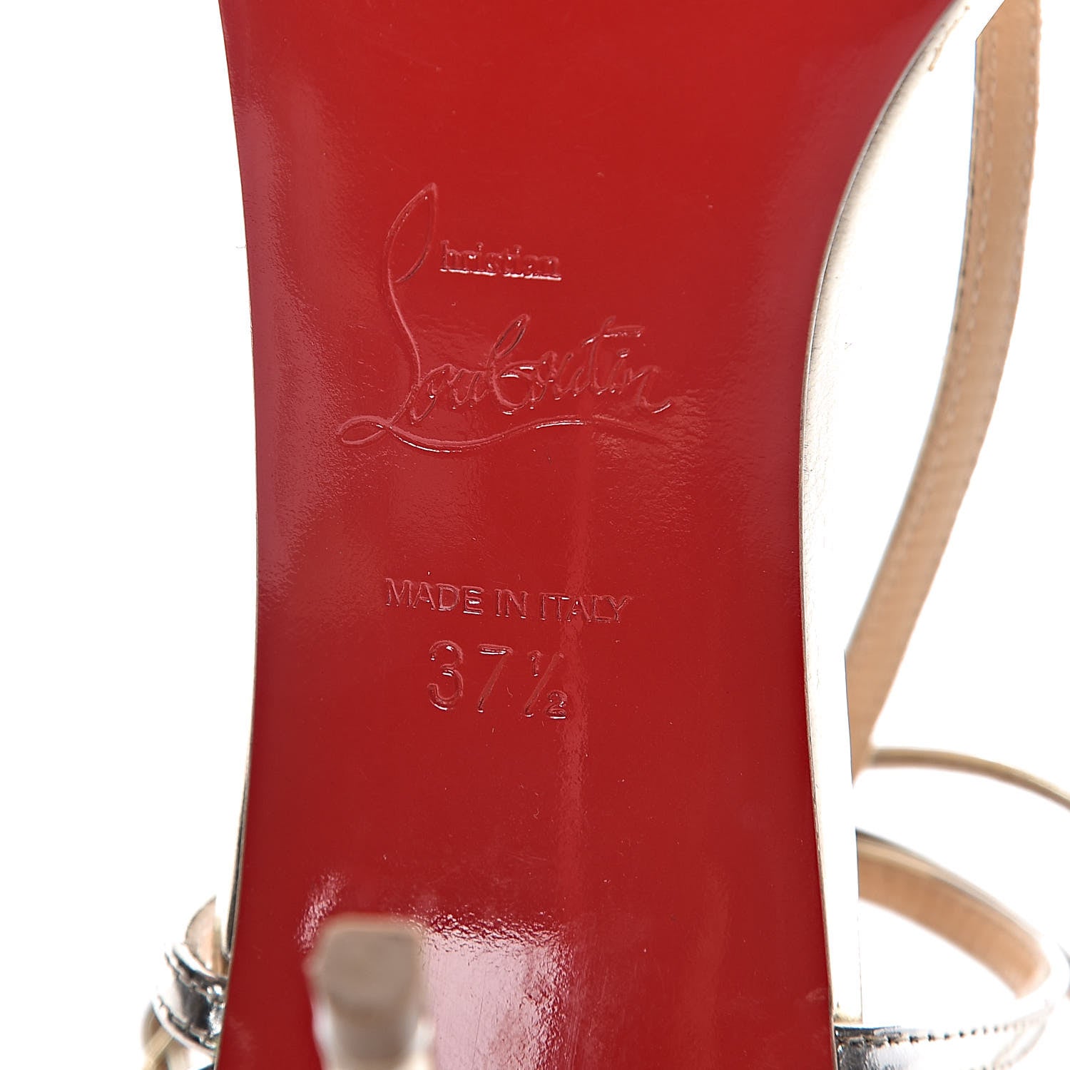 Christian Louboutin Specchio Blakissima 85 T-Strap Sandals 37.5 Platine 9 of 11