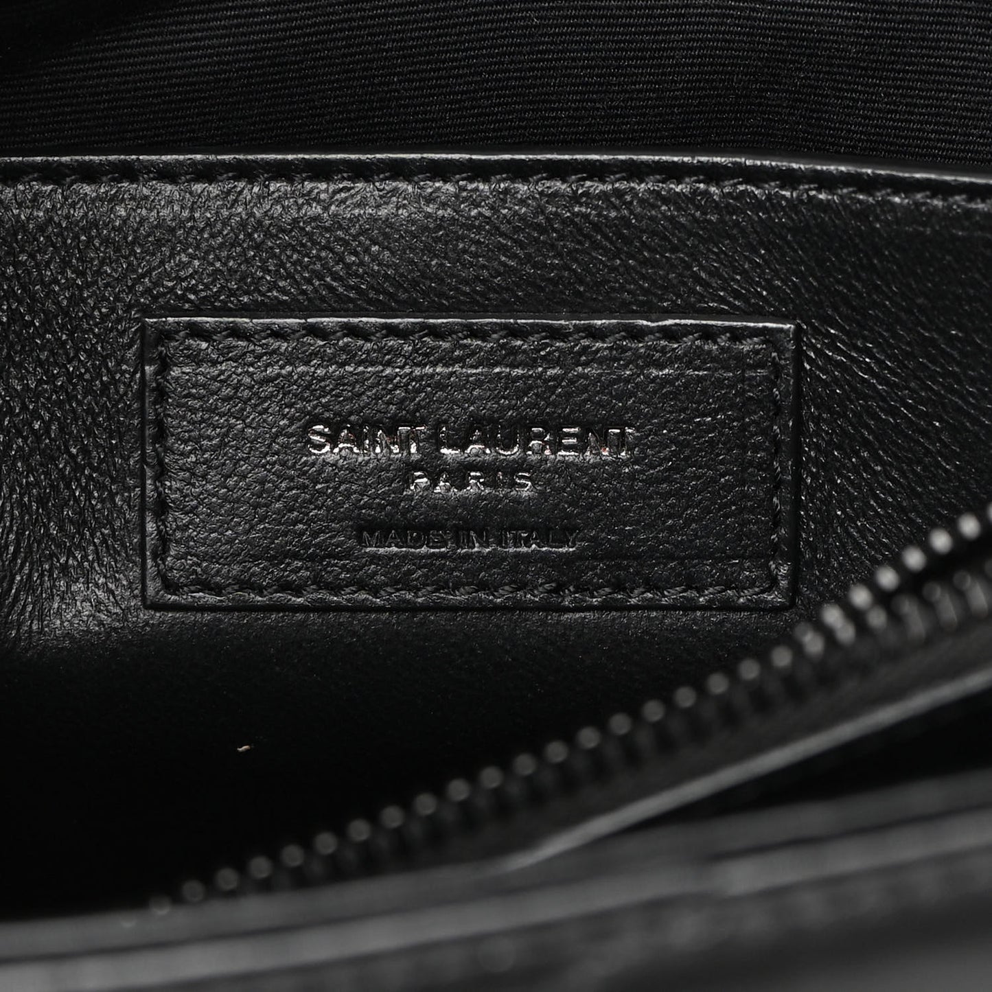 Calfskin Y Quilted Monogram Monochrome Small Loulou Chain Satchel Black