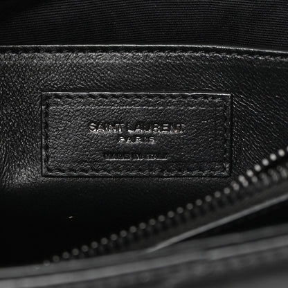 Saint Laurent Calfskin Y Quilted Monogram Monochrome Small Loulou Chain Satchel Black 5 of 12