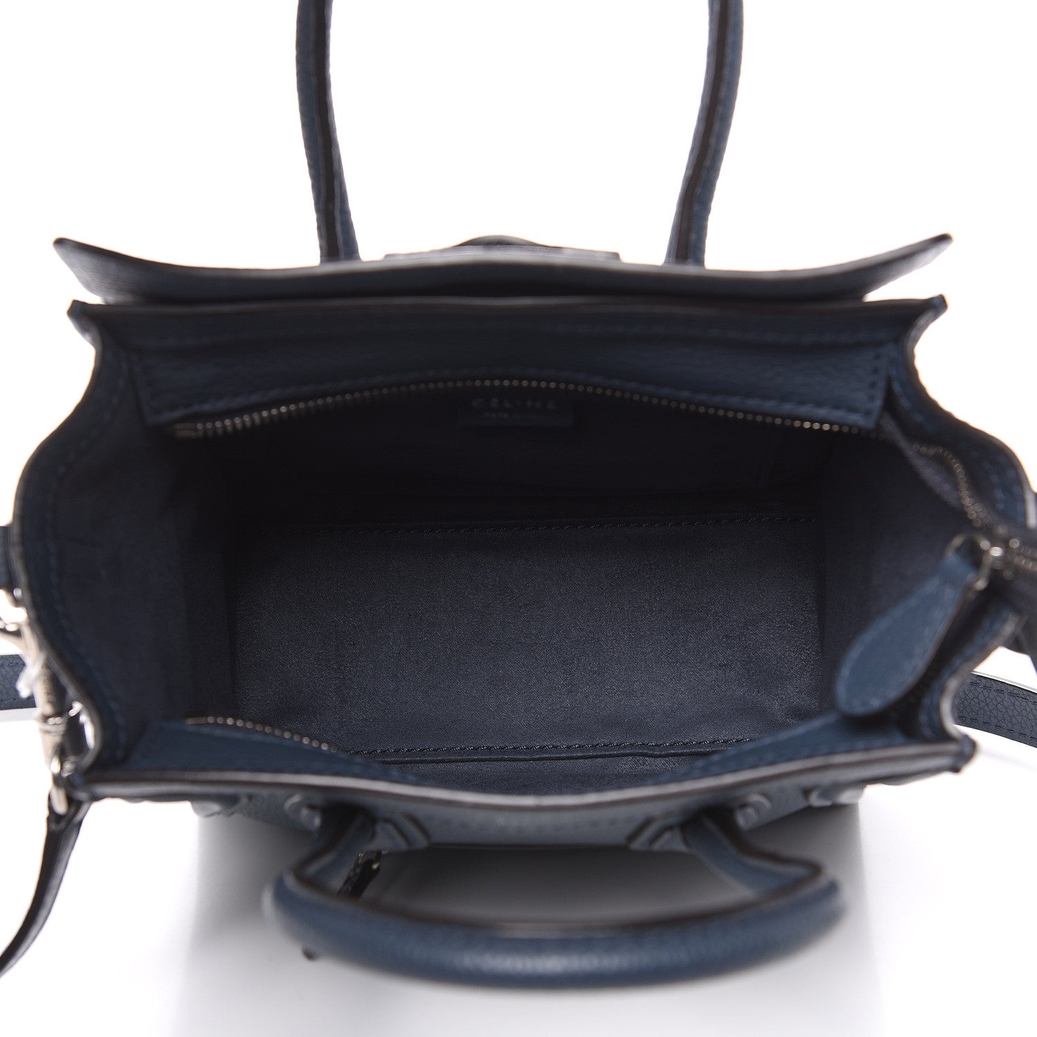Celine Drummed Calfskin Nano Luggage Orage 5 of 11
