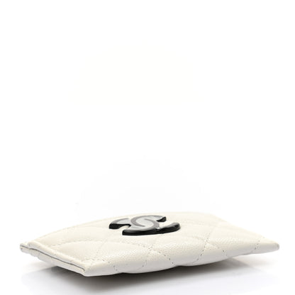 Chanel Caviar Quilted My Everything Card Holder White Black 4 of 11