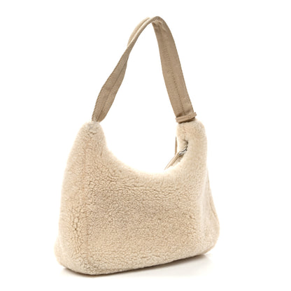 Prada Shearling Mini Re-Edition 2000 Bag Ecru 3 of 10