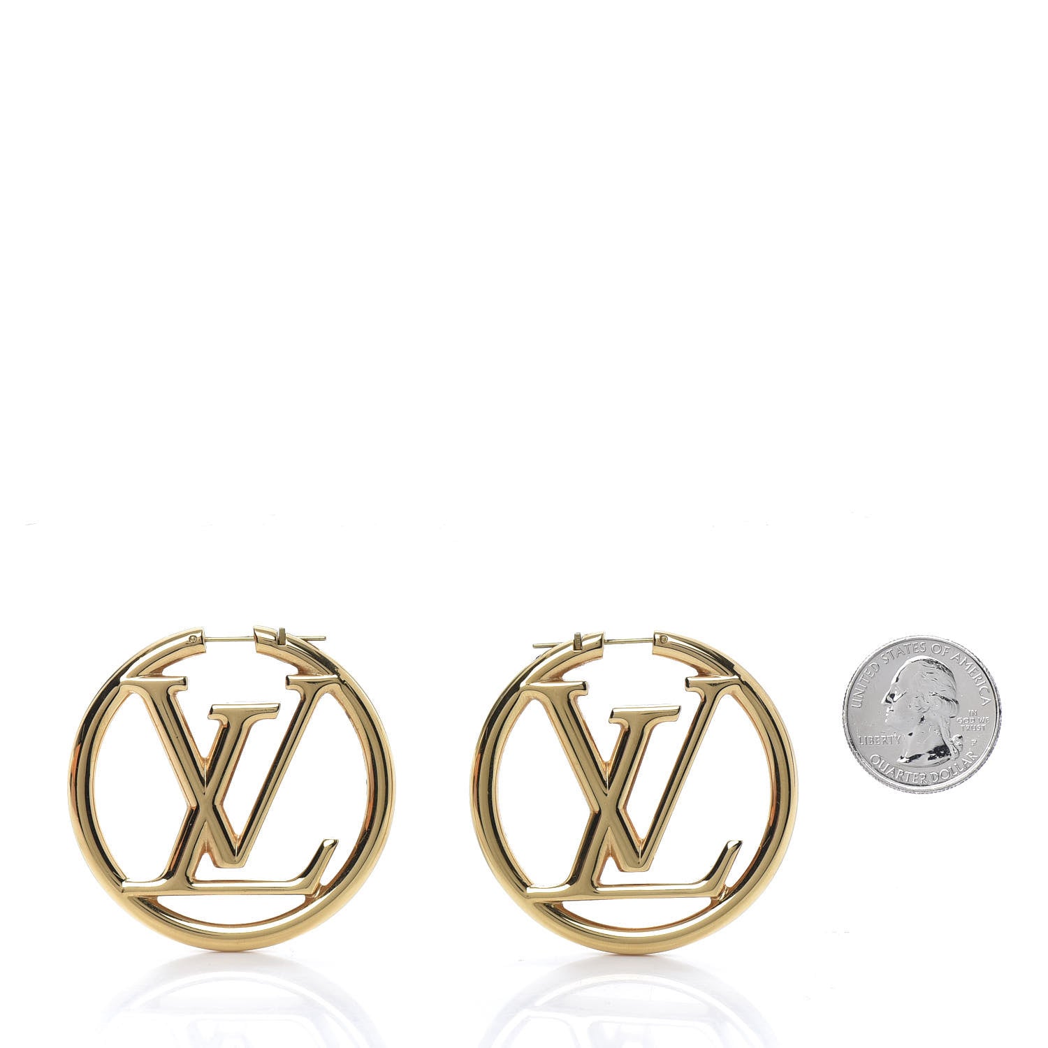 Louis Vuitton Metal Louise Hoop Earrings Gold 2 of 5
