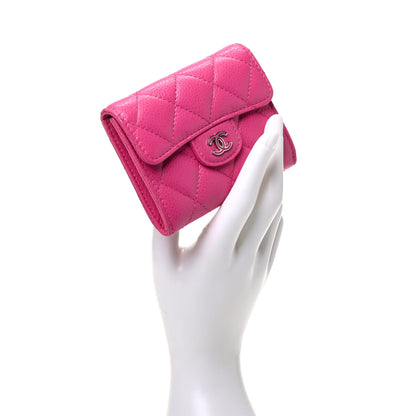 Chanel Caviar Quilted Flap Card Holder Wallet Pink 2 of 8