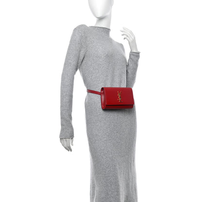 Saint Laurent Smooth Calfskin Monogram Kate Belt Bag Red 2 of 12