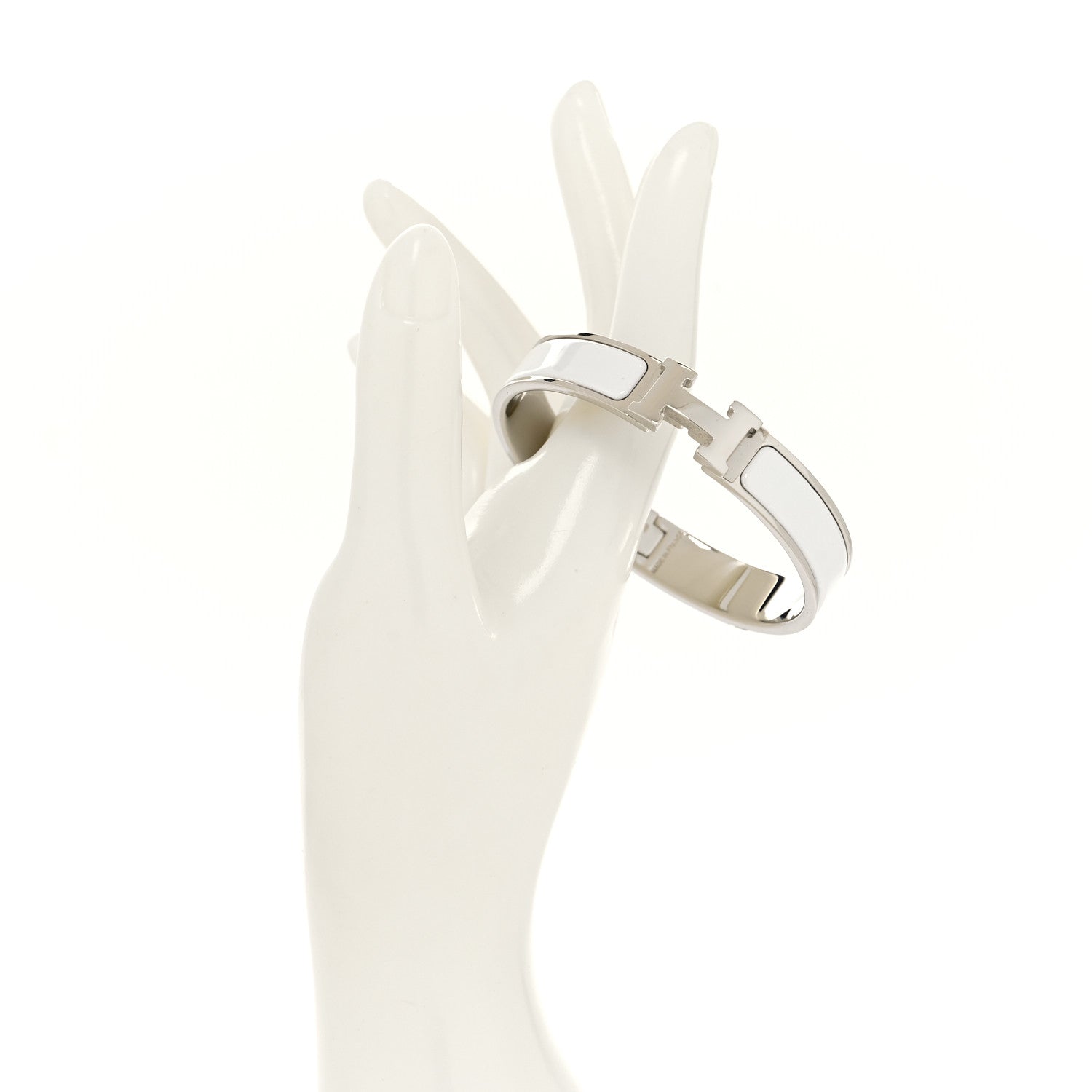 Hermes Enamel Narrow Clic Clac H Bracelet PM White 2 of 5