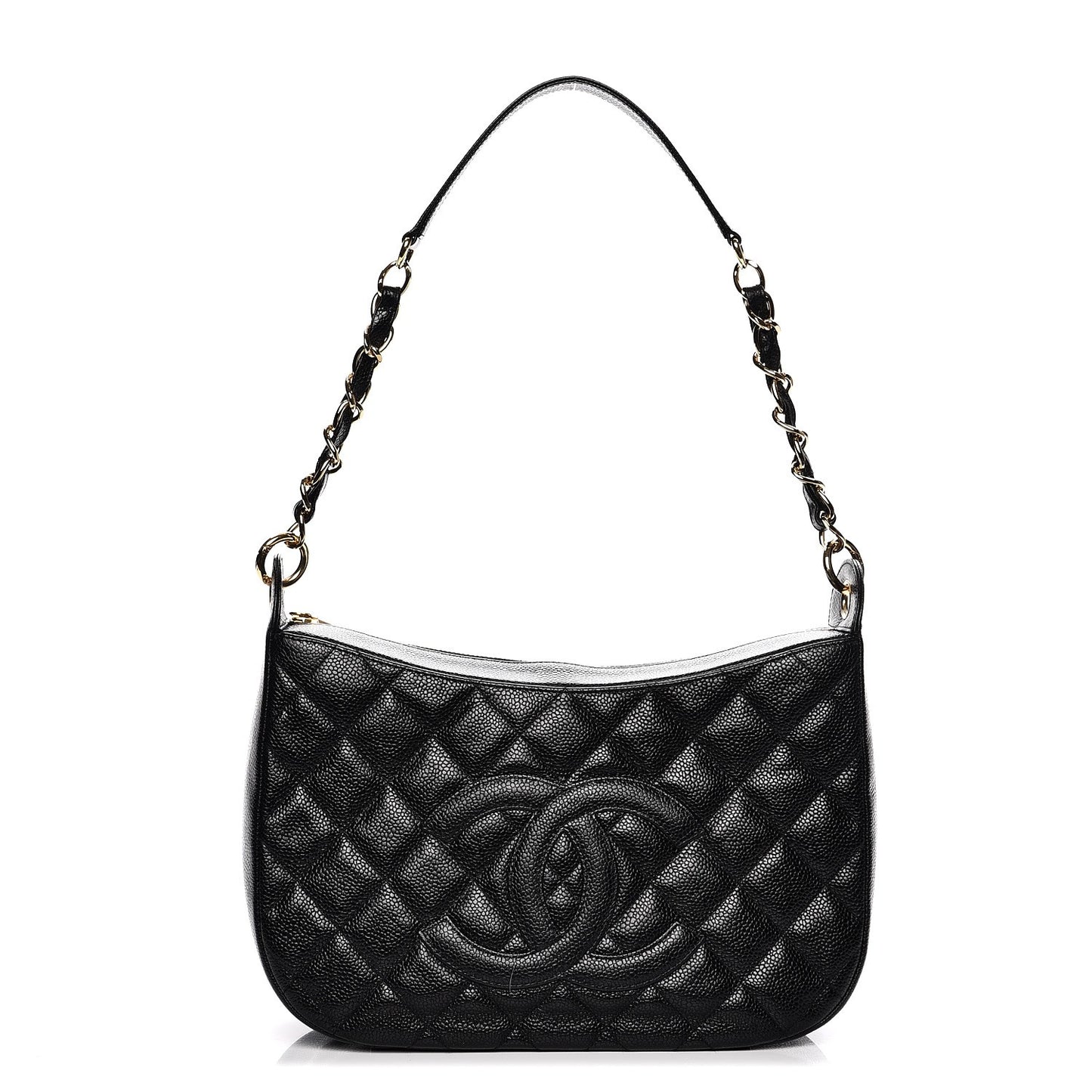 Caviar Quilted Hobo Black