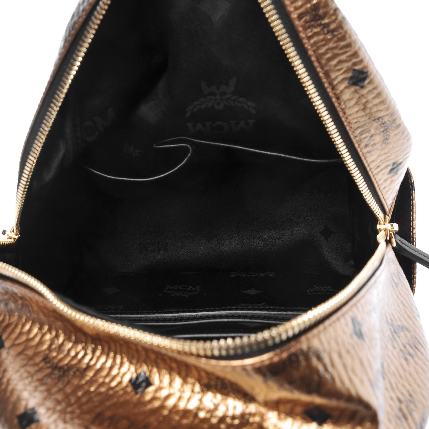 MCM Metallic Visetos Small Stark Backpack Gold 5 of 10