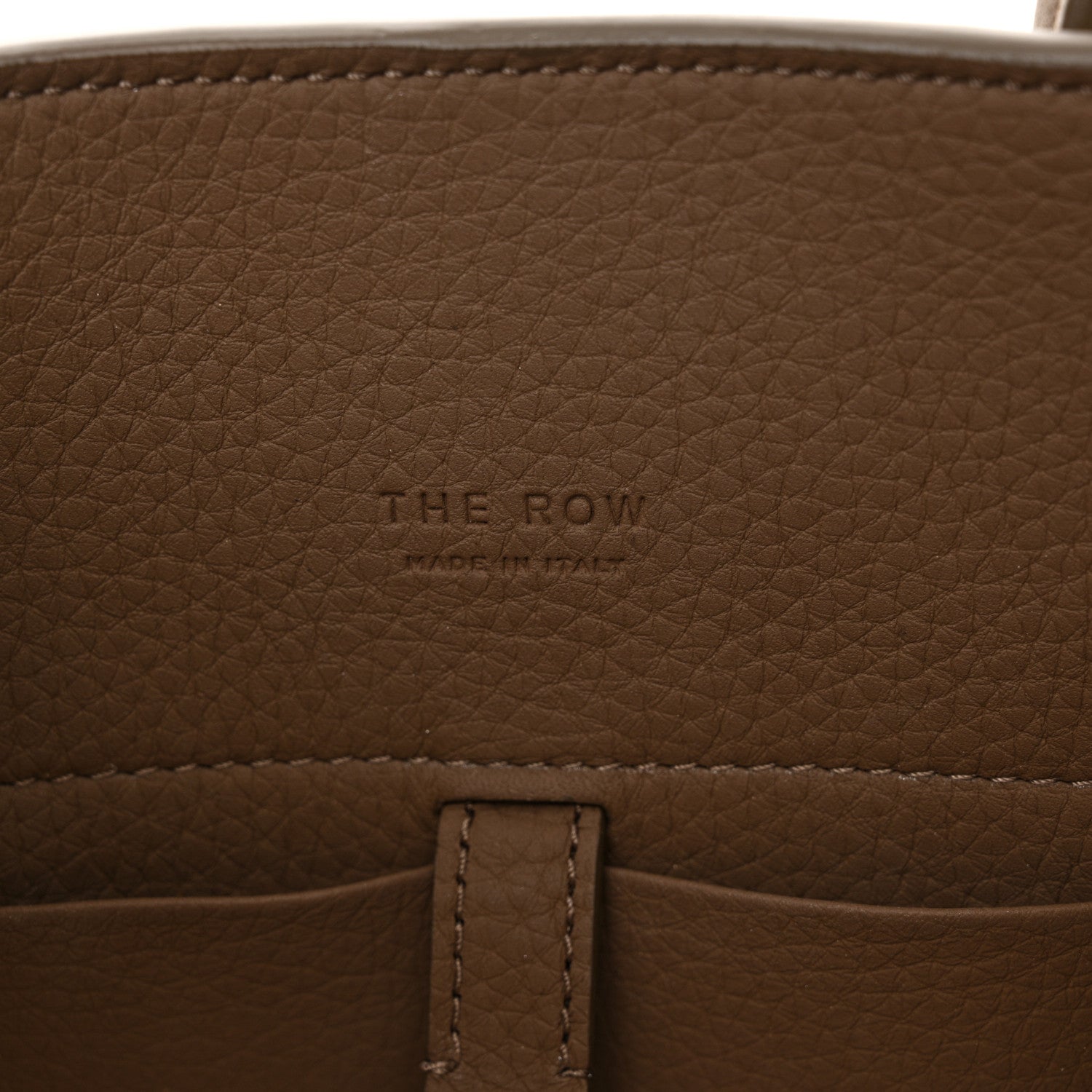 The Row Grained Calfskin Soft Margaux 10 Bag Dark Taupe 6 of 11