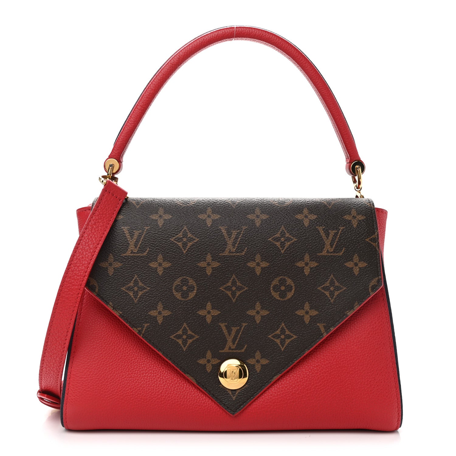Louis Vuitton Grained Calfskin Monogram Double V Rubis 1 of 10