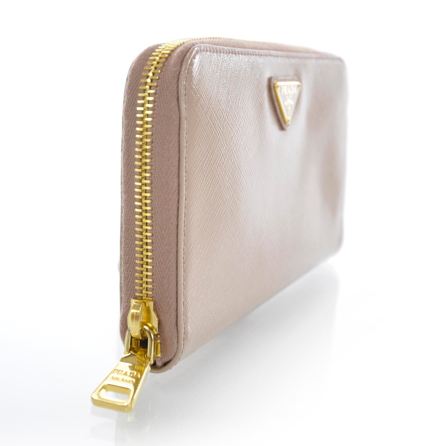 Prada Saffiano Zip Around Wallet Cipria 3 of 10