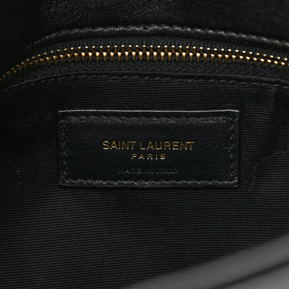 Saint Laurent Lambskin Quilted Small Loulou Puffer Monogram Chain Satchel Black 6 of 11