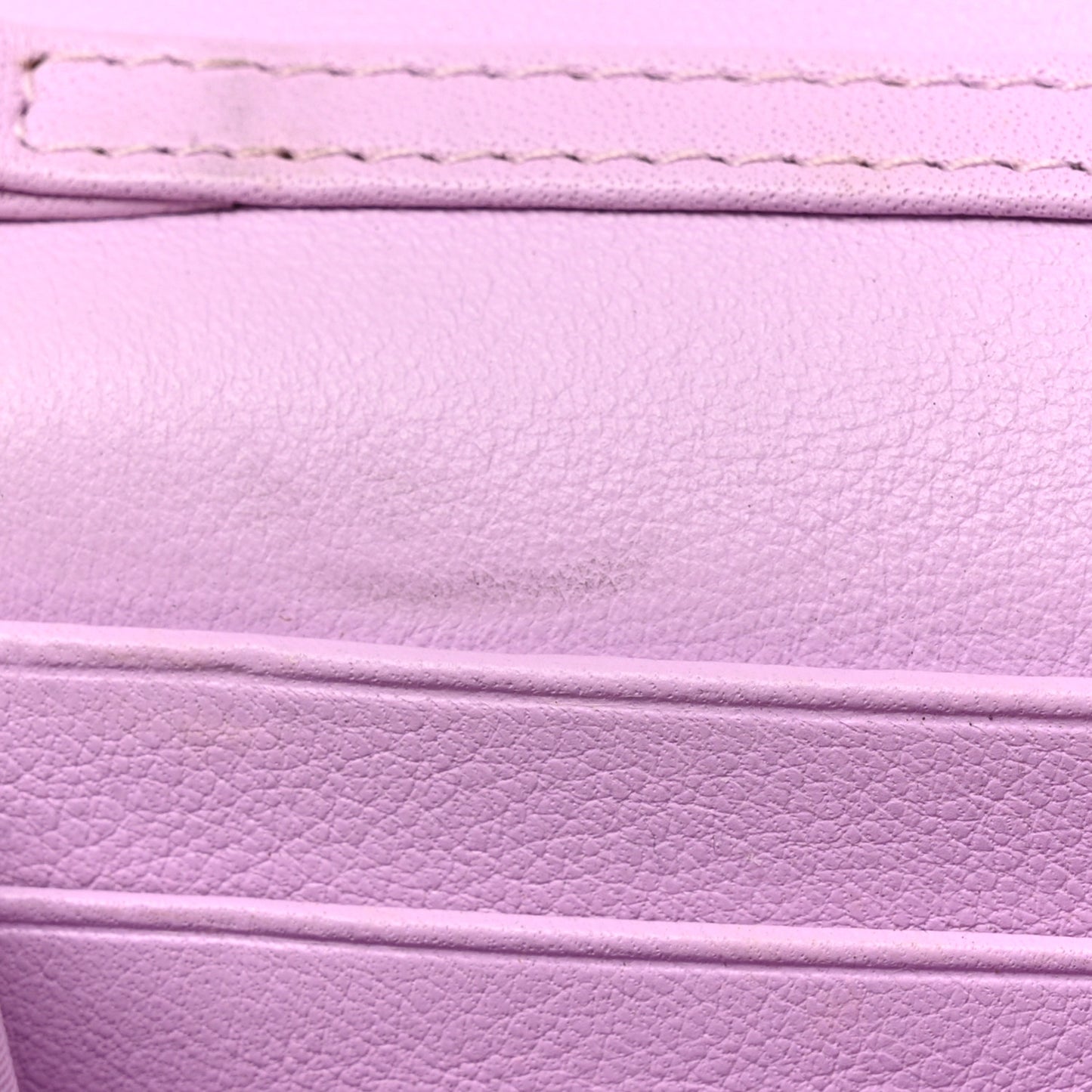 Calfskin Bi-Color Envelope Chain Wallet Red Purple