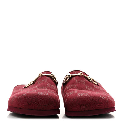Gucci GG Supreme Monogram Womens Horsebit Slippers 36 Rosso Ancora 3 of 9