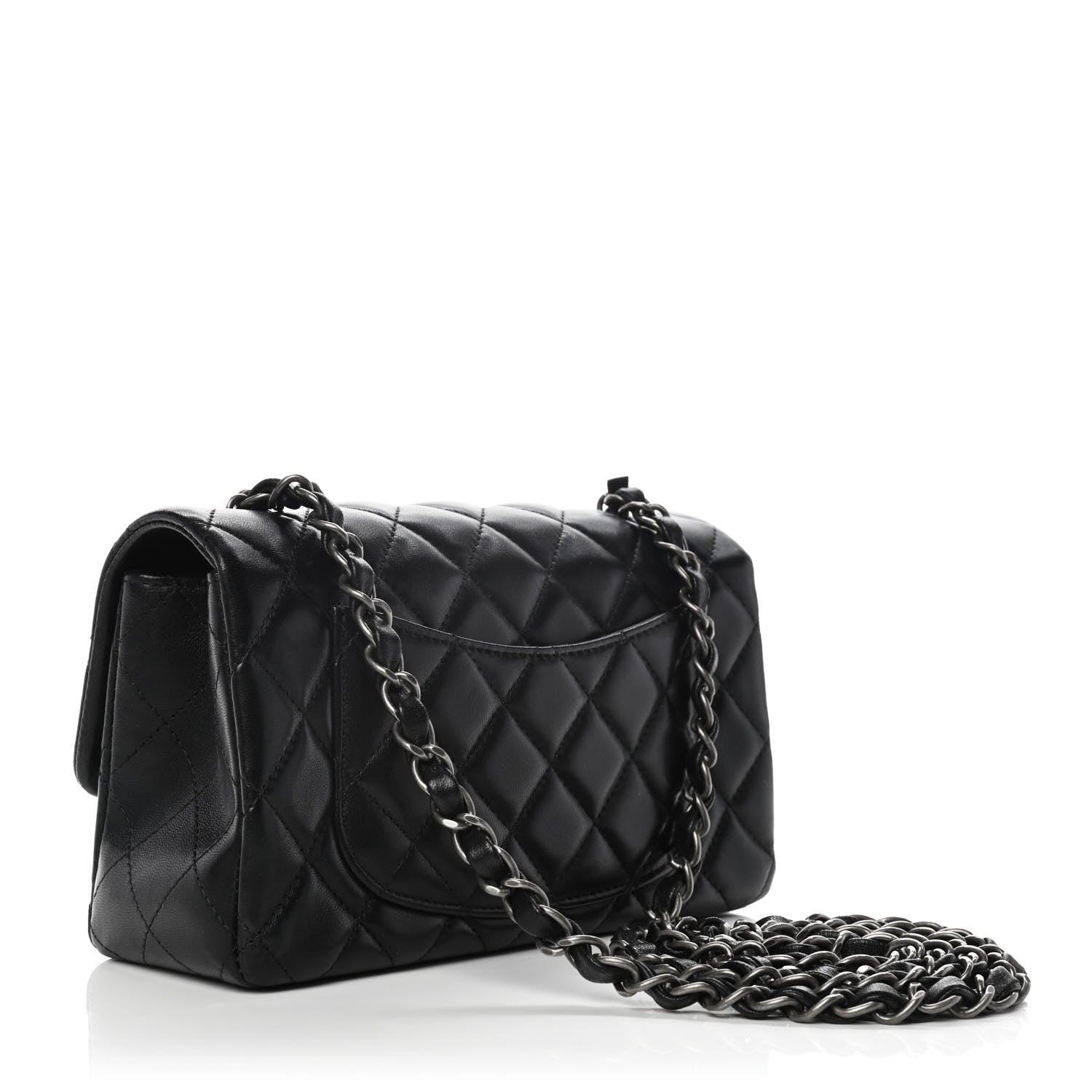 Chanel Lambskin Quilted Mini Rectangular Flap Black 3 of 10
