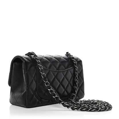 Chanel Lambskin Quilted Mini Rectangular Flap Black 3 of 10