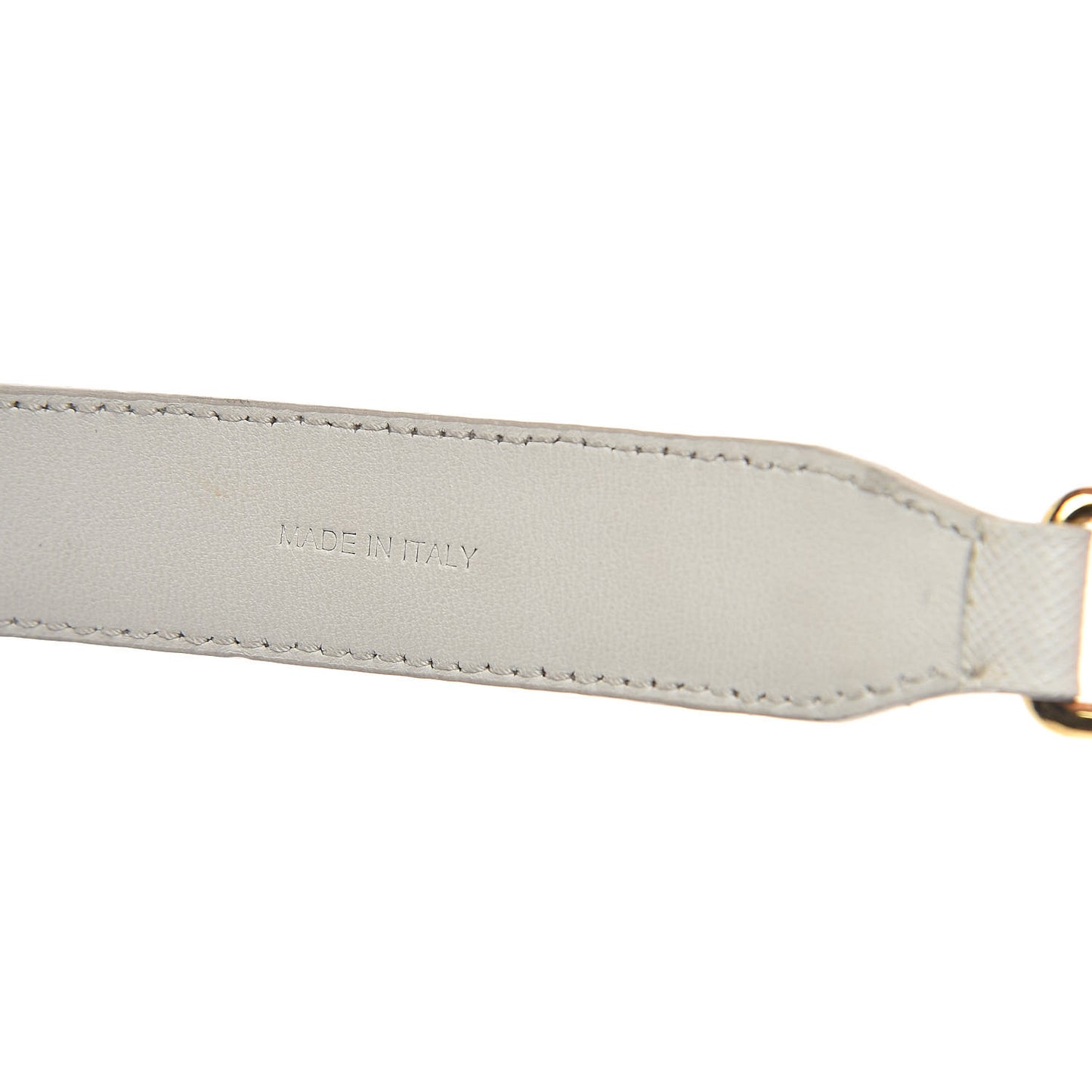 Saffiano Crystal Shoulder Strap White
