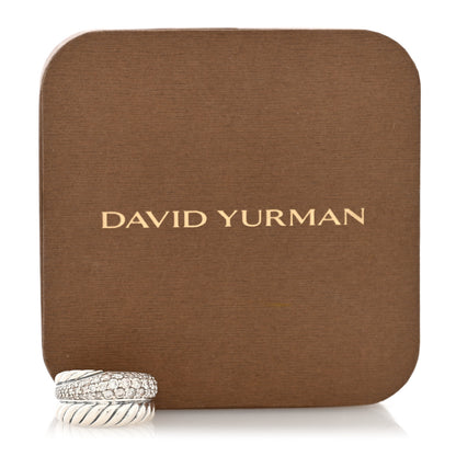 David Yurman Sterling Silver Diamond Thoroughbred Cable Wrap Ring 54 7 5 of 5