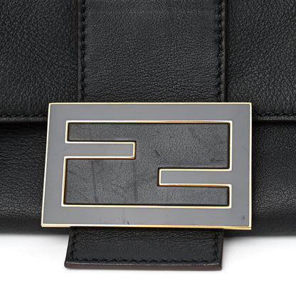 Fendi Vitello Flamingo Enamel Big Forever Mama Baguette Black 12 of 12