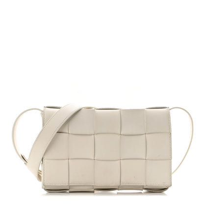 Bottega Veneta Lambskin Maxi Intrecciato Cassette Crossbody Bag White 1 of 9