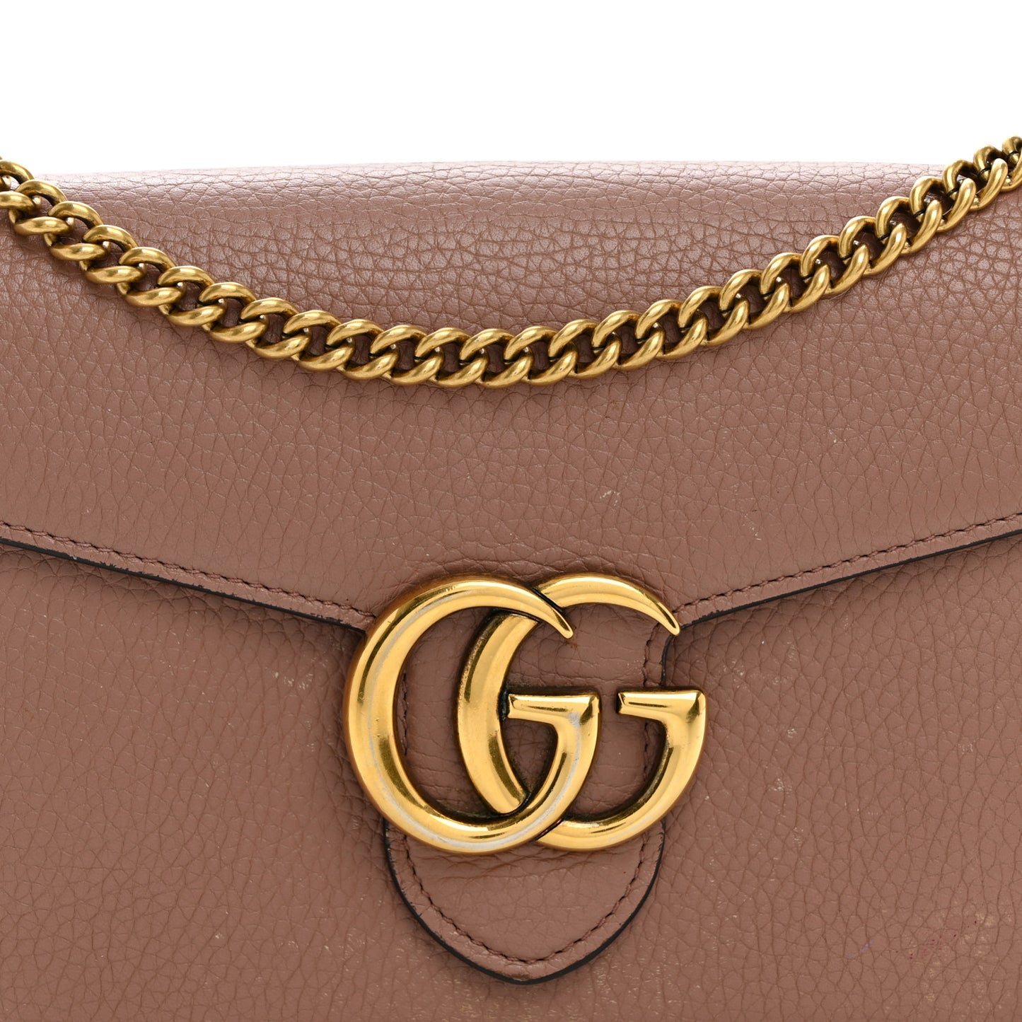 Cellarius Calfskin GG Marmont Chain Wallet Rosy Phard