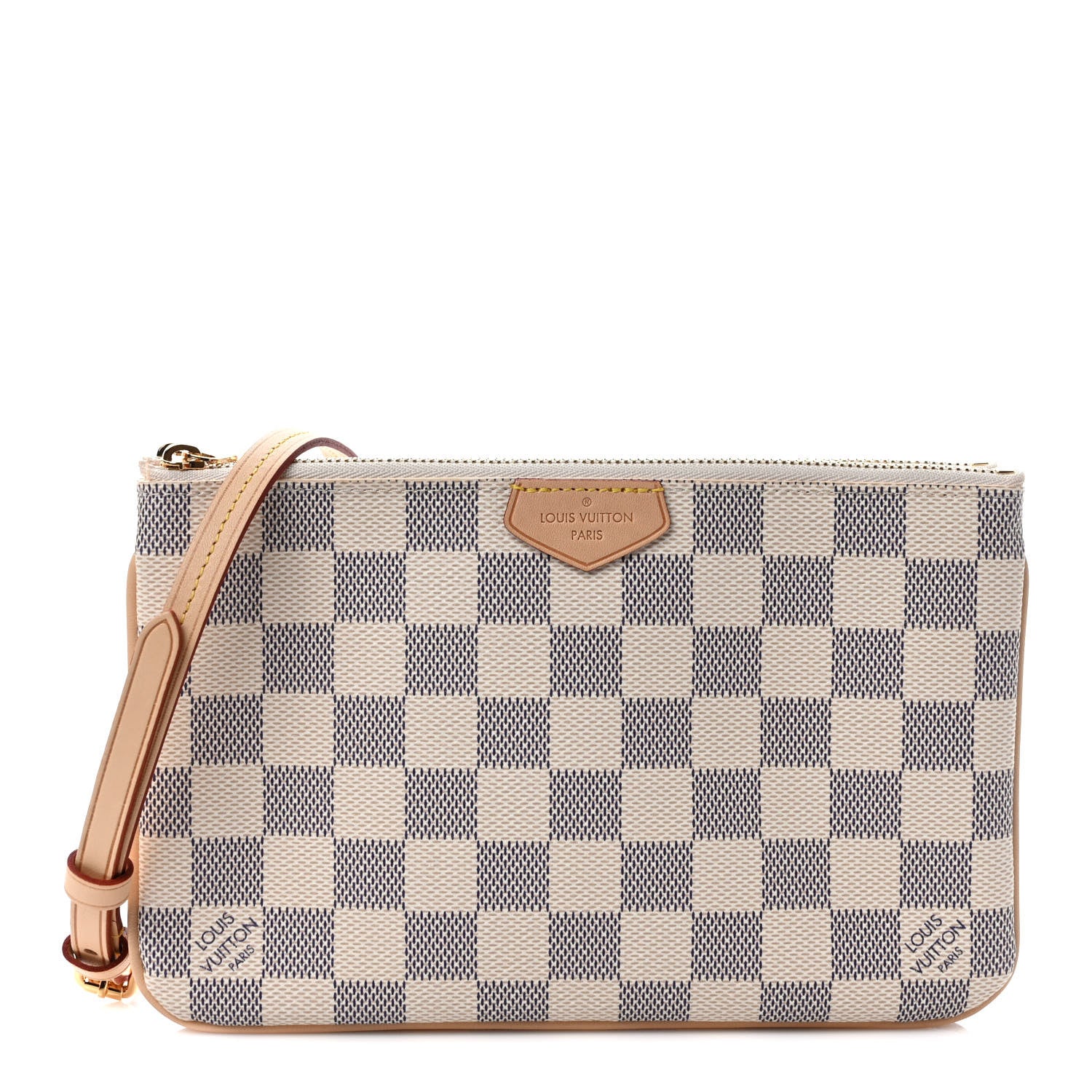 Louis Vuitton Damier Azur Double Zip Pochette 1 of 9