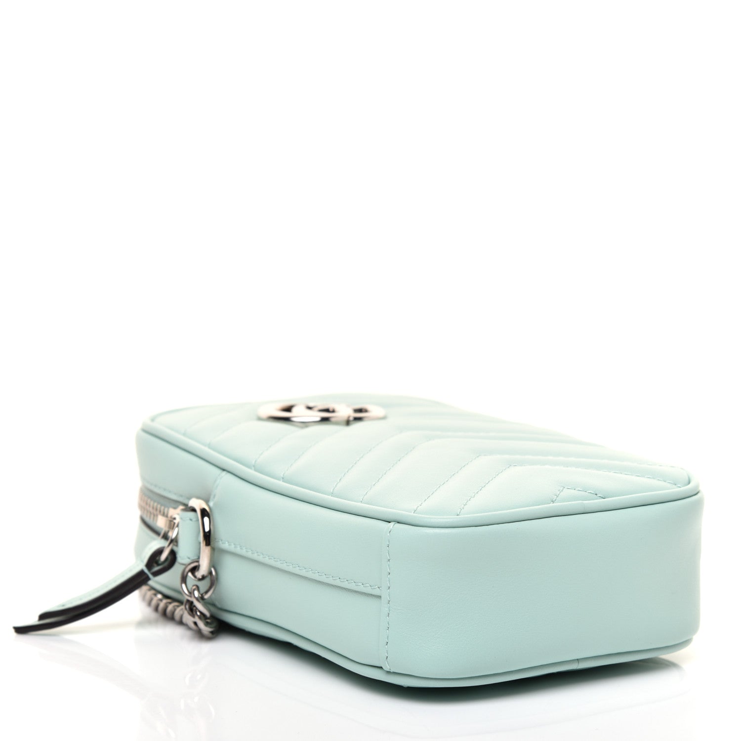 Gucci Calfskin Matelasse Mini GG Marmont Crossbody Bag Water Green 4 of 10