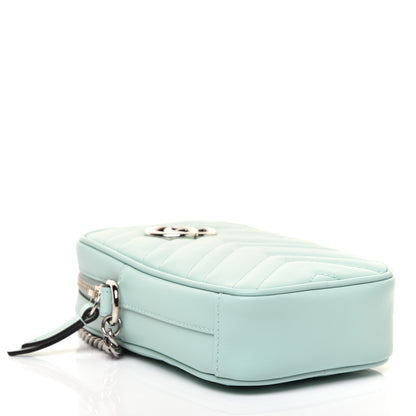 Gucci Calfskin Matelasse Mini GG Marmont Crossbody Bag Water Green 4 of 10