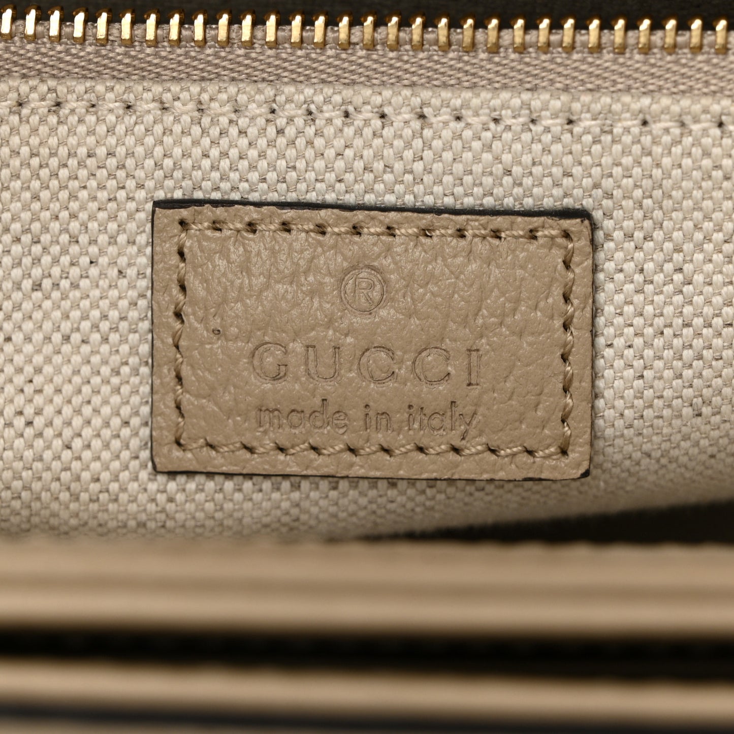 GG Supreme Monogram Textured Dollar Calfskin Horsebit 1955 Shoulder Bag Beige Mystic White Oatmeal