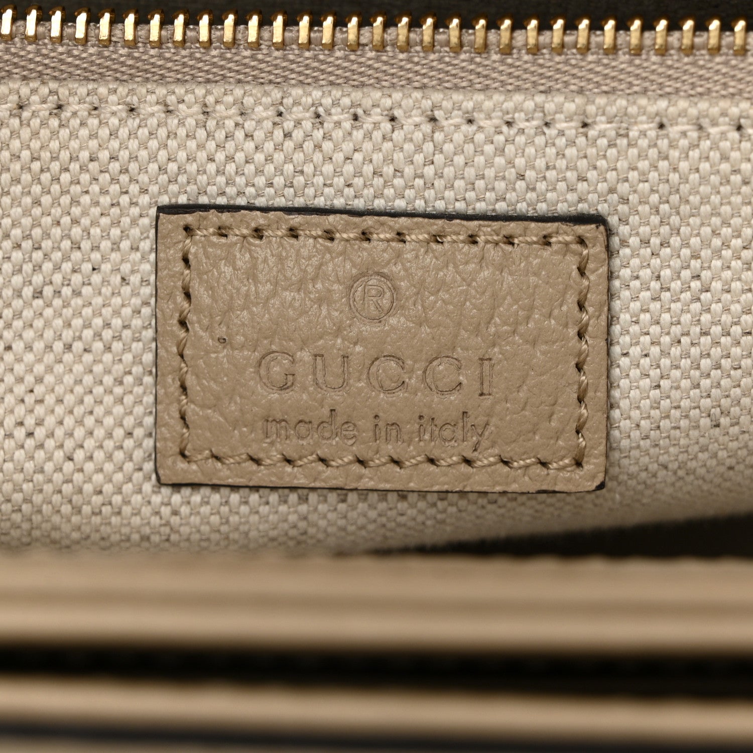 Gucci GG Supreme Monogram Textured Dollar Calfskin Horsebit 1955 Shoulder Bag Beige Mystic White Oatmeal 6 of 10
