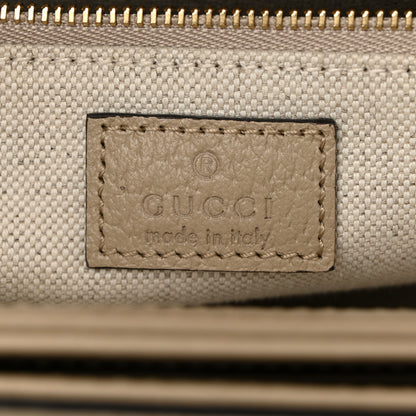 Gucci GG Supreme Monogram Textured Dollar Calfskin Horsebit 1955 Shoulder Bag Beige Mystic White Oatmeal 6 of 10