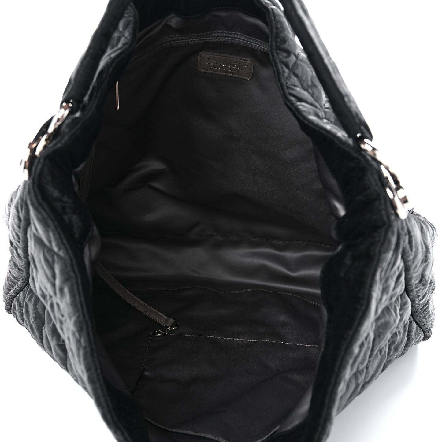 Crinkled Coated Canvas Le Marais Hobo Black